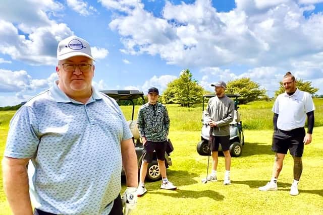 Barrie Clarke (left) with a group known as the Yorkshire Golfers. Picture: contributed.