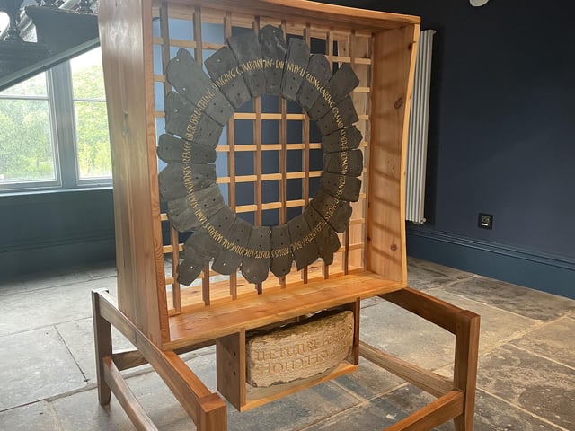 This special artwork, named the Spirit Cabinet, has been created from stone, slate and timber reclaimed from the original building and is on display in the new EFI innovation hub