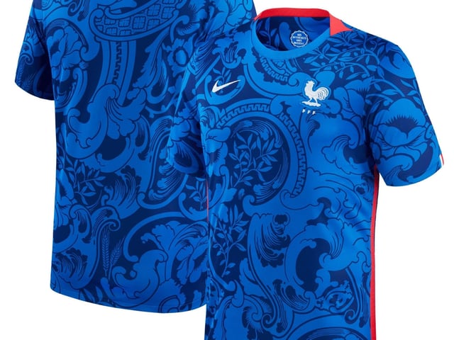 The intricate deep blue without the traditional royal blue of France is topped off with a striking red trim. Nike's best of the tournament - by far.