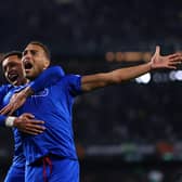 Rangers striker Cyriel Dessers celebrates after scoring against Real Betis in the Europa League Group C decider. (Photo by Fran Santiago/Getty Images)