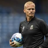 Union manager Karel Geraerts during a training session at Ibrox on Monday. (Photo by Ross MacDonald / SNS Group)