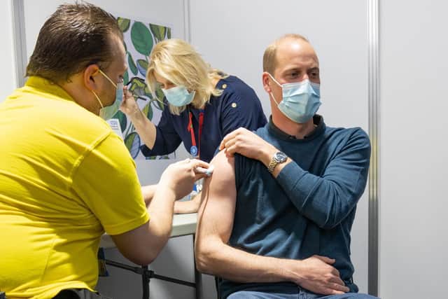 Prince William: Duke of Cambridge receives his first coronavirus jag as vaccine roll out continues. Photo: Kensington Palace/Twitter/PA Wire