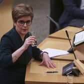 First Minister Nicola Sturgeon spoke at FMQs.