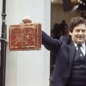 Nigel Lawson photographed on Budget Day in March 1984