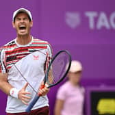 Andy Murray reacts during his round of 16 match against Matteo Berrettini of Italy. Picture: Tony O'Brien/Getty Images