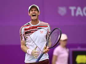 Andy Murray reacts during his round of 16 match against Matteo Berrettini of Italy. Picture: Tony O'Brien/Getty Images