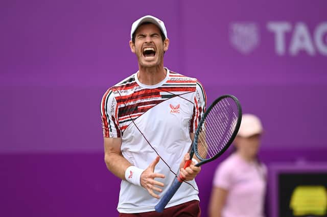 Andy Murray reacts during his round of 16 match against Matteo Berrettini of Italy. Picture: Tony O'Brien/Getty Images