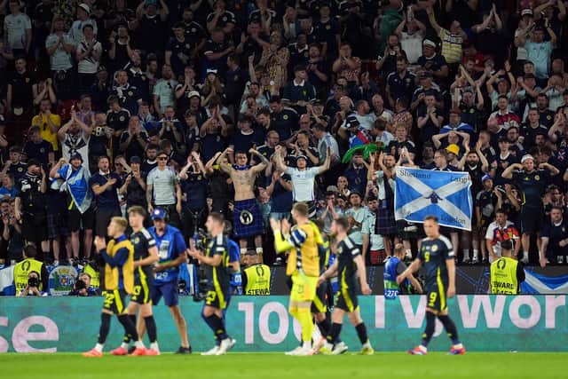 Scotland fans applaud the team after the 1-1 draw with Switzerland at Euro 2024.