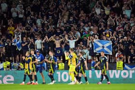 Scotland fans applaud the team after the 1-1 draw with Switzerland at Euro 2024.