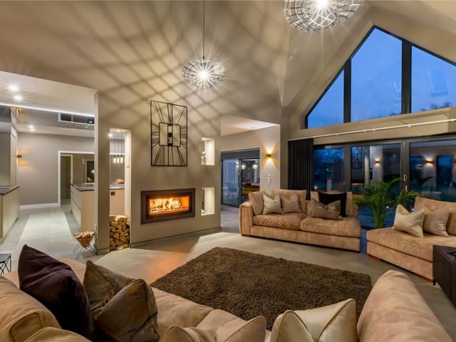 Sitting room at dusk.