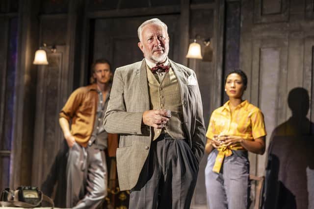 Robin Morrissey (Luke), Jasper Britton (Dr. Montague) (C) and Sophie Lenglinger (Theo)