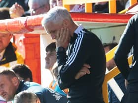 Aberdeen Manager Jim Goodwin during a cinch Premiership match between Aberdeen and Livingston at Pittodrie Stadium, on April 23, 2022, in Aberdeen, Scotland. (Photo by Ross Parker / SNS Group)