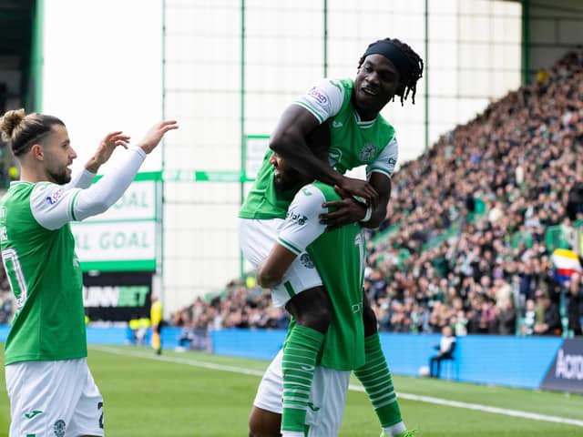 Myziane Maolida was one of Hibs' goalscorers during the win over Livingston at Easter Road.