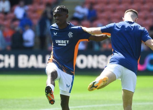 Rabbi Matondo (L)  will miss the SPFL season opener at Livingston but could be back for the Champions league qualifiers. (Photo by Craig Foy / SNS Group)