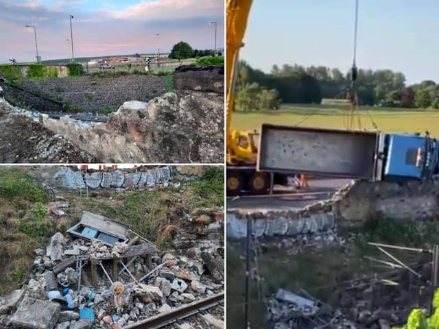 Wallyford: Video shows the moment that a lorry is lifted off the line after crashing through a wall onto the train tracks in East Lothian
