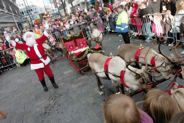 Welcome Santa! The VIP visitor gets a great reception in Sunderland.