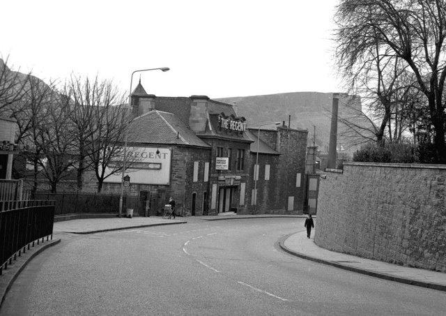 The exterior of the Regent cinema, in Abbeyhill, which was demolished in the 1970s.