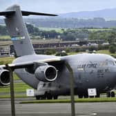 An American C-17 seen at Prestwick Airport in 2025 (Picture: John Devlin)