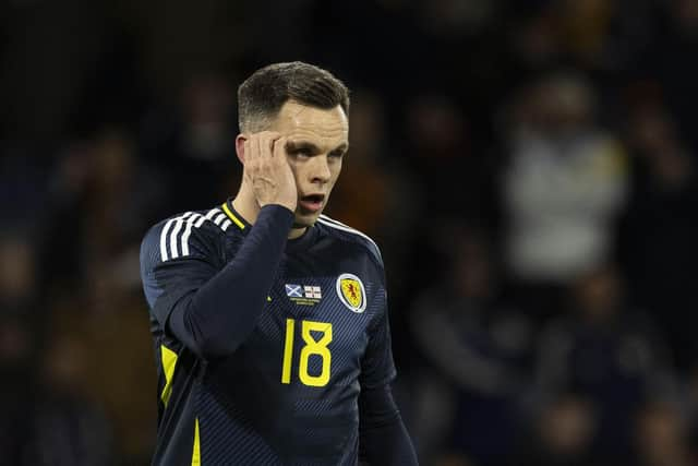 Scotland's Lawrence Shankland in action against Northern Ireland at Hampden on Tuesday. (Photo by Craig Foy / SNS Group)