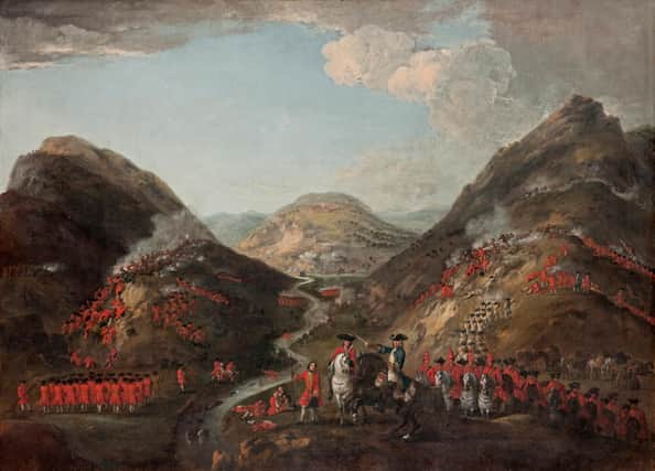 The Battle of Glenshiel 1719 by Peter Tillemans. National Galleries of Scotland, purchased with assistance from the National Heritage Memorial Fund and the Art Fund 1984