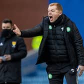 Celtic manager Neil Lennon was left open-mouthed by referee John Beaton's decision to show Nir Bitton a straight red card - the turning point on an afternoon where his team had been dominant before losing 1-0. (Photo by Craig Williamson / SNS Group)