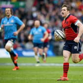 Mark Bennett scores his first Scotland try, against Italy during the 2015 Six Nations defeat at Murrayfield.  (Photo by Jeff J Mitchell/Getty Images)