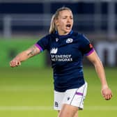 Chloe Rollie scored the last-gasp try which saw Scotland reach the Final Qualification Tournament.  (Photo by Ross Parker / SNS Group)