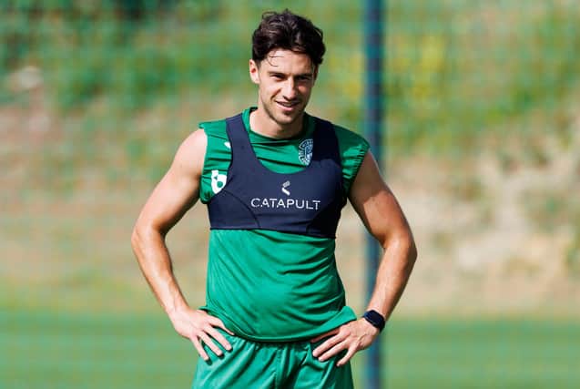 Joe Newell scored a late free-kick to halve Hibs' deficit in the Europa Conference League qualifier.