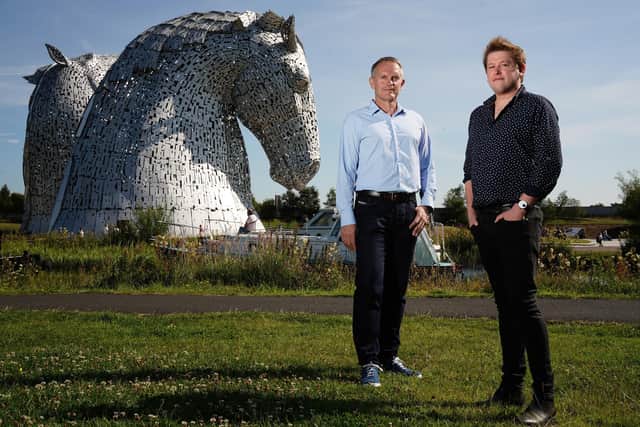 Novosound chair Derek Mathieson and CEO and co-founder Dave Hughes. Picture: Stewart Attwood