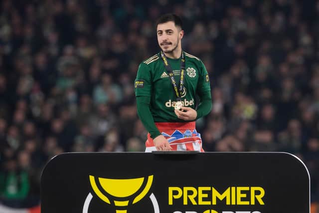 Celtic full-back Josip Juranovic firmly believes that he can add two more medals to the badge he earned for the club's League Cup success in December. (Photo by Craig Foy / SNS Group)