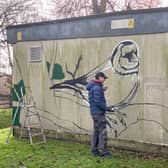The goldfinch mural was created by Auchterhouse artist Ian Tayac.