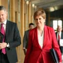 Derek Mackay and Nicola Sturgeon, pictured before the former resigned in disgrace in 2020.