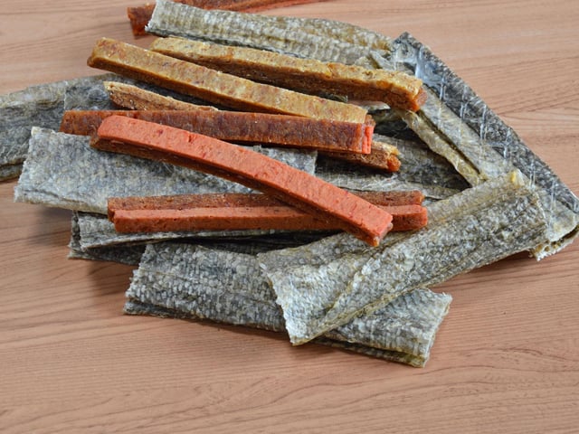 Just the smell of salmon jerky or freeze dried fish skin will get your pet trying to work out what it needs to do to get their paws on some.
