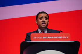 Scottish Labour leader Anas Sarwar speaking during the Labour Party Conference in Liverpool.