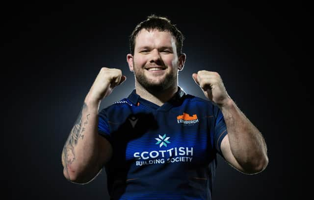 Edinburgh's Ewan Ashman celebrates the win on his club debut after scoring the match-winning try against Emirates Lions. (Photo by Ross Parker / SNS Group)