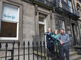 From left: Linda Leaworthy and Lesley Stewart of George + Co, and Opulus boss Matthew Garstang. Picture: contributed.