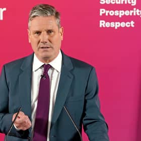 Labour leader Keir Starmer during a press conference at the headquarters of the Labour Party in Victoria, central London