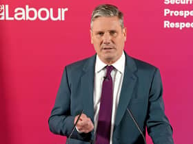Labour leader Keir Starmer during a press conference at the headquarters of the Labour Party in Victoria, central London