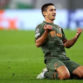 Marian Shved, formerly of Celtic but now with Shakhtar Donetsk, celebrates after opening the scoring in his side's 4-1 win over RB Leipzig in Germany. (Photo by Cathrin Mueller/Getty Images)