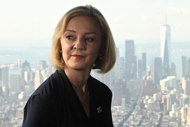 Prime Minister Liz Truss speaks to journalists at the Empire State Building in New York during her visit to the US to attend the 77th UN General Assembly.