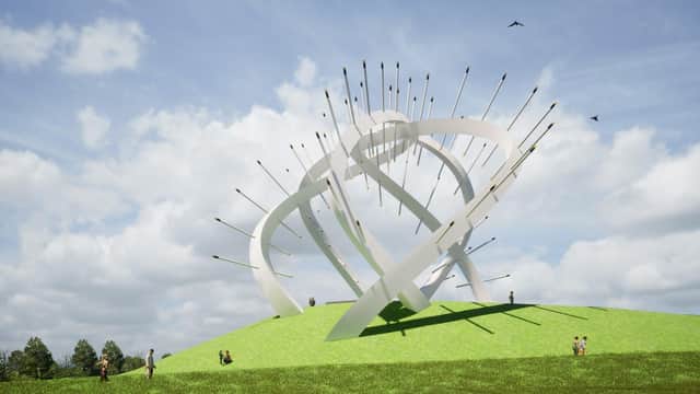 An artist's impression of the proposed Star of Caledonia artwork for a site near the Scotland-England border at Gretna