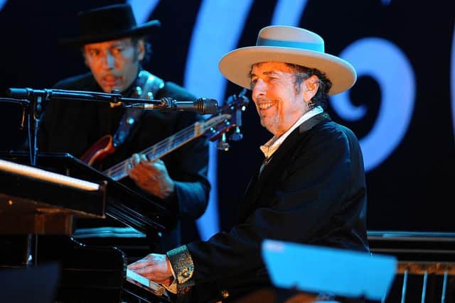 Bob Dylan - pictured here on tour in 2012. 