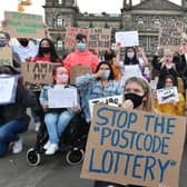 Scottish students stage protests in Edinburgh and Glasgow at the SQA exam results