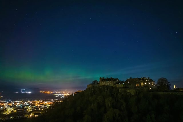 Drone imagery of the Northern Lights / Aurora Borealis over Stirling on Sunday evening (26th Feb) / Monday morning (27th Feb).