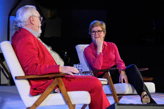 First Minister Nicola Sturgeon and actor Brian Cox were in conversation at the Edinburgh International Book Festival.