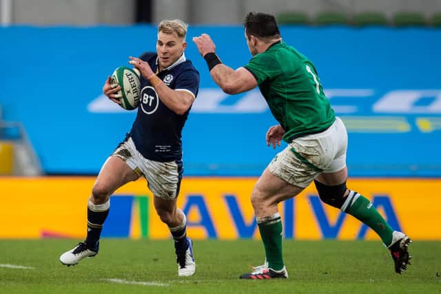 Jaco van der Walt made his Scotland debut in the Autumn Nations Cup match against Ireland in Dublin last month. Picture: Brendan Moran/SNS