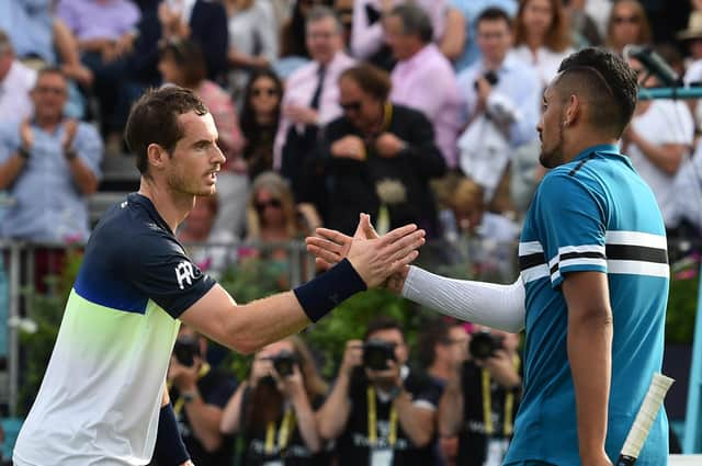 Andy Murray and Nick Kyrgios last met at Queen's Club in 2018. (Photo by GLYN KIRK/AFP via Getty Images)