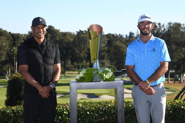 Tournament host Tiger Woods pictured on Sunday during the final round of The Genesis Invitational at Riviera Country Club in Los Angeles. Picture: Harry How/Getty Images.