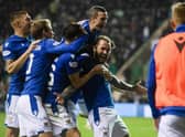 St Johnstone's Stevie May upstaged VAR.  (Photo by Mark Scates / SNS Group)