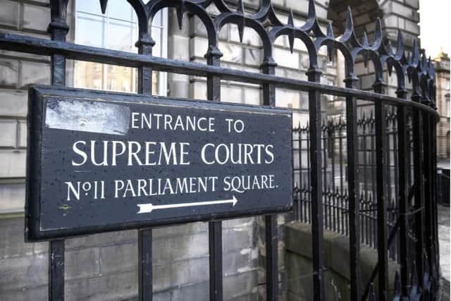 The entrance to the Court of Sessions in Edinburgh.